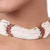 Gold Plated Baisakh Red Kundan Pearl Choker Set