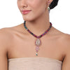 Gold Plated Baisakh Ruby Necklace Set