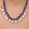Silver Plated Baisakh Lapis Zircon Necklace Set