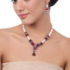Silver Plated Baisakh Ruby Pearl Necklace Set