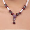 Silver Plated Baisakh Ruby Pearl Necklace Set