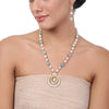 Gold Plated Baisakh Zircon Pink Pearl Necklace Set