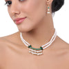 Gold Plated Baisakh Green Onyx  Pearl Necklace Set