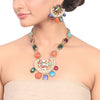 Gold Plated Manihaar Multi Stone Kundan Necklace Set