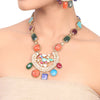 Gold Plated Manihaar Multi Stone Kundan Necklace Set