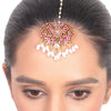 Gold Plated Vivaah Red Kundan Heart Tikka