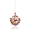Gold Plated Red Kundan Bird Tika