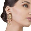 STUDDED RUBY TEMPLE EARRINGS