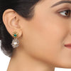 Gold & Silver Plated Mishran Green Kundan Wicker Necklace Set