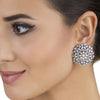 Studded Zircon Round Earrings
