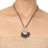 Gold & Silver Plated Mishran Kundan Peacock Pendant Necklace