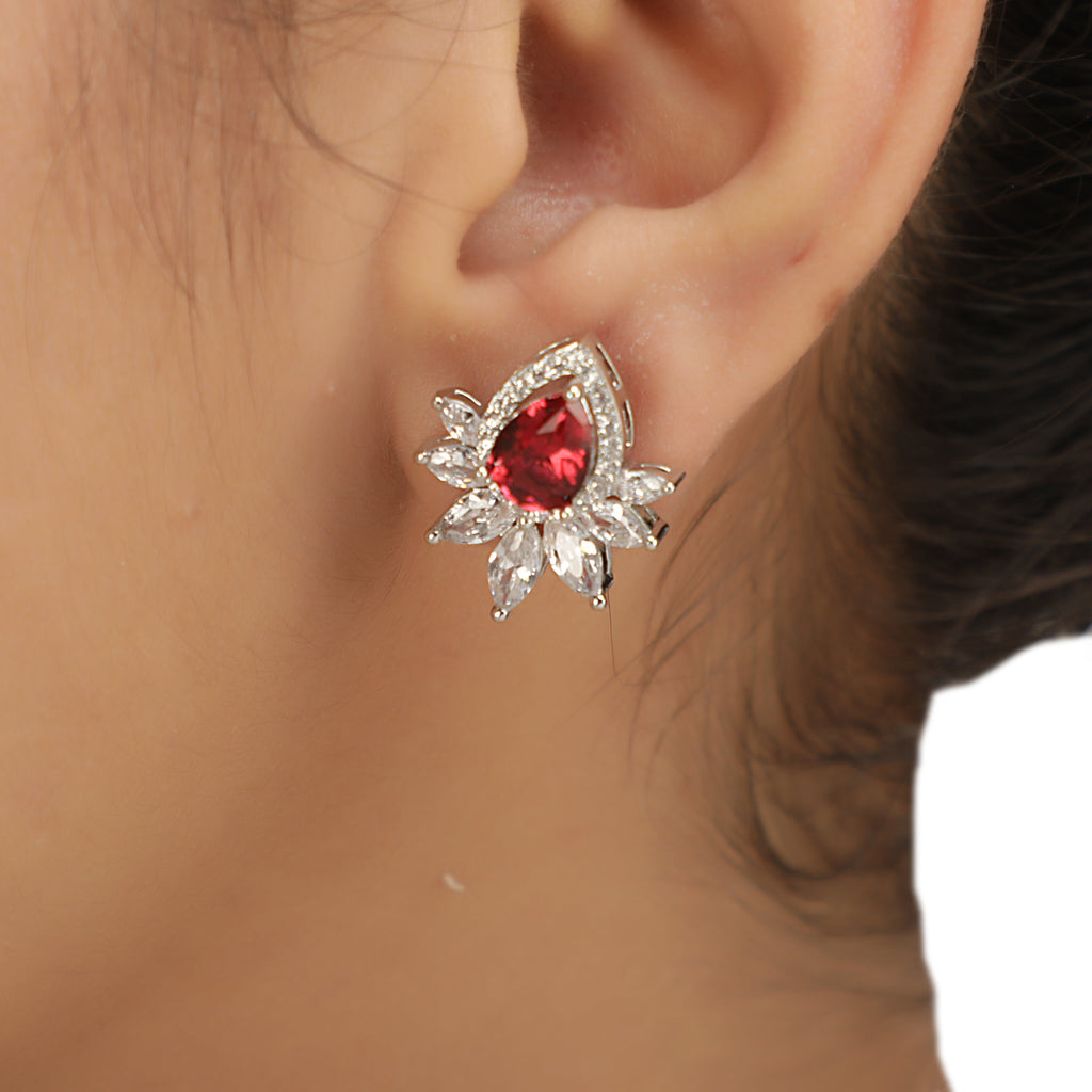 Ruhani Silver Earring Drop Studs
