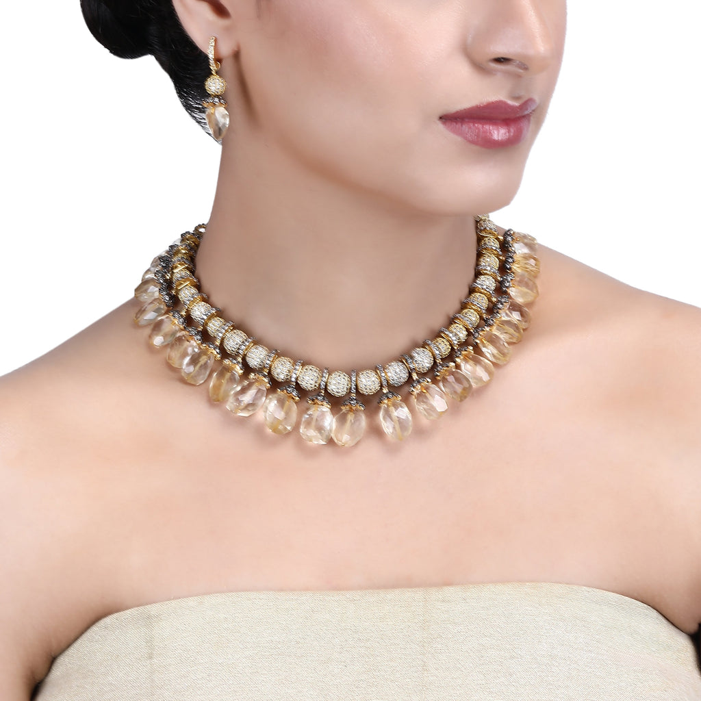 Megha Collection Shivi Zircon Necklace Set