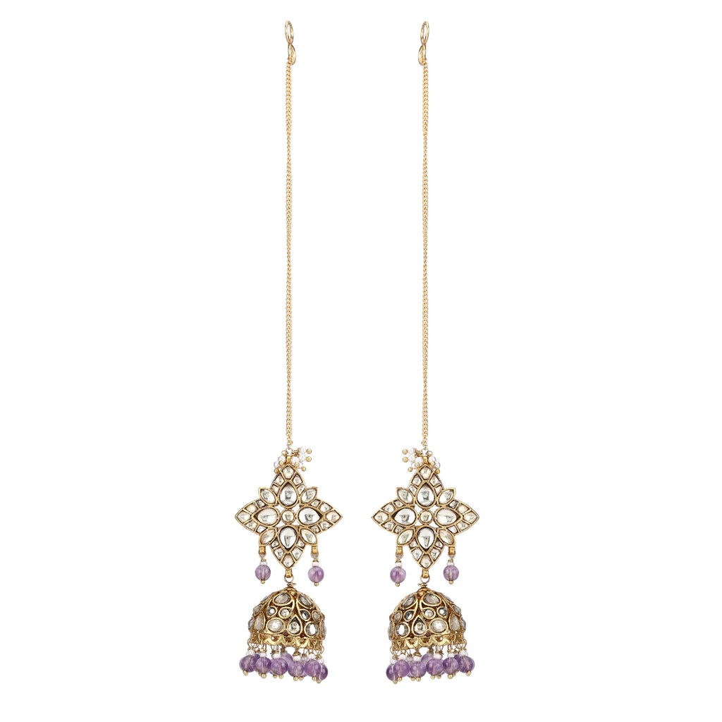 Green Color Imitation Pearl Beautiful Kundan Earrings - Jaipur Mart -  2566165
