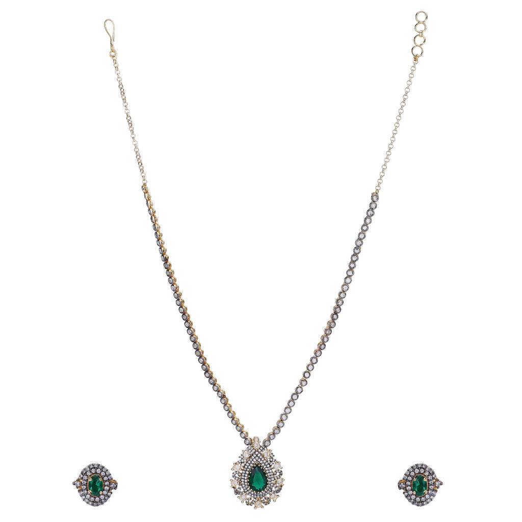 Megha Collection Rihansh Zircon Necklace Set