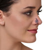SILVER PLATED SARGAM RED GREEN KUNDAN NOSE PIN