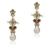 GOLD PLATED CHAITRA WHITE KUNDAN LONG EARRINGS
