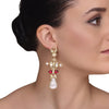 GOLD PLATED CHAITRA WHITE KUNDAN LONG EARRINGS