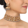 Gold & Silver Plated Mishran Kundan Choker Set