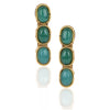 STUDDED GREEN ONYX OVAL EARRINGS