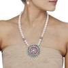 Silver Kundan Pearls Set