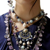 Floral Kundan Lapiz Pearls Pendant