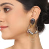 Gold & Silver Plated Mishran Kundan Chandbali Earrings
