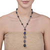 LAPIZ  AND ZIRCON BALL LARIAT