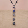 LAPIZ  AND ZIRCON BALL LARIAT