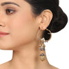 Gold & Silver Plated Mishran Kundan Rudraksh Hoop Earrings