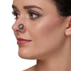 SILVER AND GOLD PLATED SARGAM TURQUOISE NOSE PIN