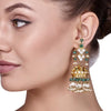 SQUARE KUNDAN JHUMKI EARRING