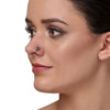 SILVER PLATED SARGAM GREEN STUDDED NOSE PIN