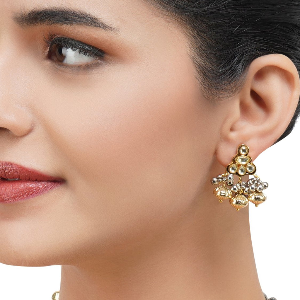 Gold & Silver Plated Leela Kundan Artisanal  Necklace Set
