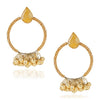 GOLD PLATED SHRUTIPAT GOLD CITRINE HOOP EARRINGS
