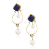 GOLD PLATED SHRUTIPAT BLACK STUDDED EARRINGS