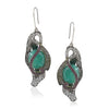 SILVER PLATED SHRUTIPAT ZIRCON LEAF EARRINGS