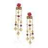 GOLD PLATED SHRUTIPAT RED KUNDAN EARRINGS