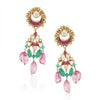 GOLD PLATED SHRUTIPAT RED KUNDAN EARRINGS
