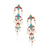 GOLD PLATED SHRUTIPAT TURQUOISE KUNDAN  EARRINGS