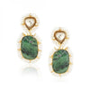 GOLD PLATED SHRUTIPAT GREEN KUNDAN EARRINGS