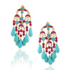 GOLD PLATED TEEJ TURQUOISE KUNDAN EARRINGS