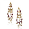 GOLD PLATED SHRUTIPAT RED KUNDAN EARRINGS
