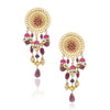 GOLD PLATED SHRUTIPAT RED KUNDAN EARRINGS