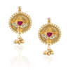 GOLD PLATED SHRUTIPAT RED KUNDAN EARRINGS