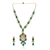 GOLD PLATED SHRUTIPAT GREEN & RED KUNDAN NECKLACE SET