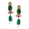 GOLD PLATED SHRUTIPAT GREEN & RED KUNDAN NECKLACE SET