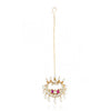 GOLD PLATED LOTUS RED WHITE KUNDAN  TIKA