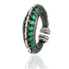 SILVER PLATED HASTHAM GREEN KUNDAN BANGLE