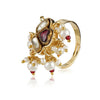GOLD PLATED HASTHAM RED WHITE KUNDAN RING